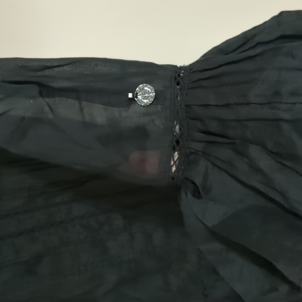 Scotch & Soda Black Ruffle Sleeve Peplum Blouse - Picture 4 of 6